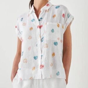 Rails Whitney Beachside Linen Blend Button Down Short Sleeve Shirt